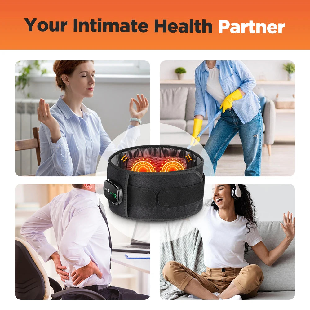 Heating Vibration Massager Belt, Red Light Hot Compress