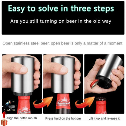 Automatic Beer Bottle Opener Stainless Steel Push
