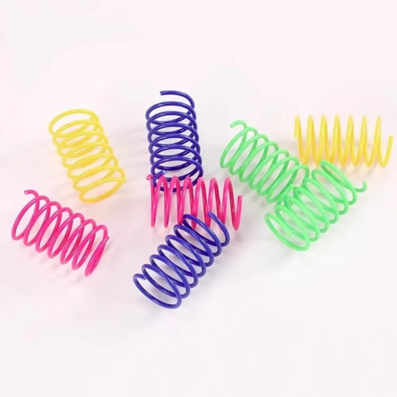 4/200Pcs Interactive Cat Spring Toy Spiral Colors