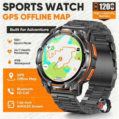 New GPS Map Smart Navigation Watch 1200mAh Battery