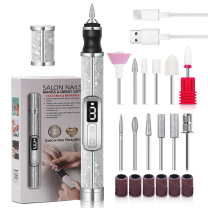 Cordless Electric Nail File Set 4 Adjustable Speeds