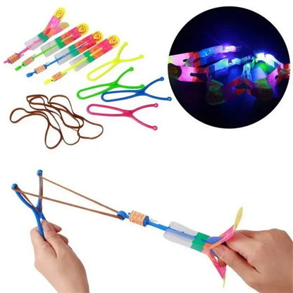 5/10Pc LED Flying Arrow Rocket Toys - Rubber Band