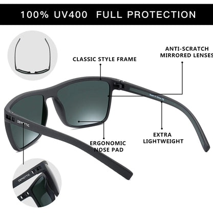 Polarized Sunglasses for Men Shades Lightweight TR90 Frame