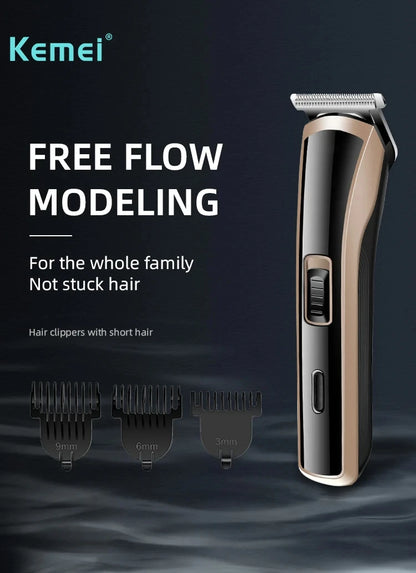 KM-418 Waterproof Hair Clipper Rechargeable Electric Trimmer