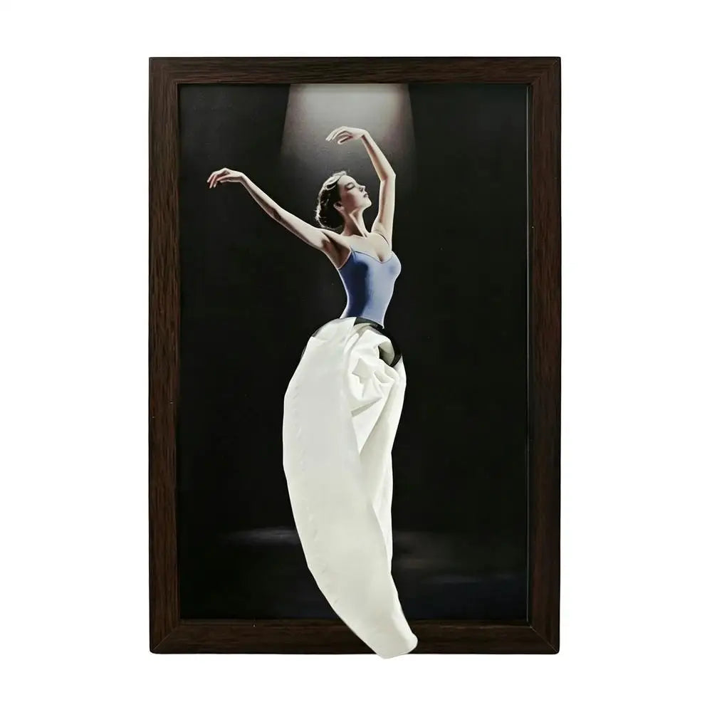 Wooden Ballet Dancer Tissue Box Elegant Skirt Napkin