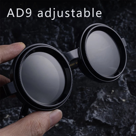 Polarized Small Frame Round Steampunk ND9 Adjustable