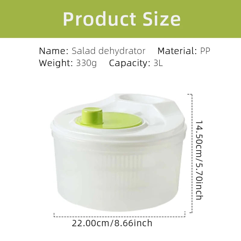 Salad Spinner Lettuce Greens Washer Dryer Drainer Crisper