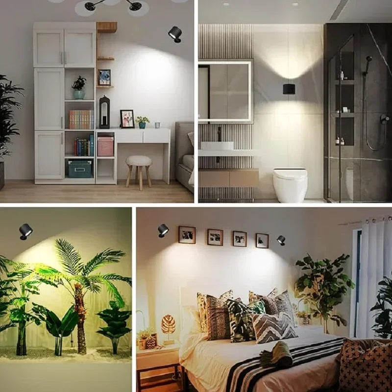 Modern Magnetic LED Wall Lamp Rechargeable 360° Rotation