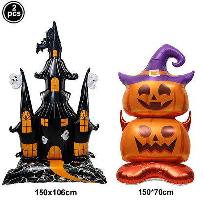 Large Halloween Standing Foil Balloons Haunted House Castle