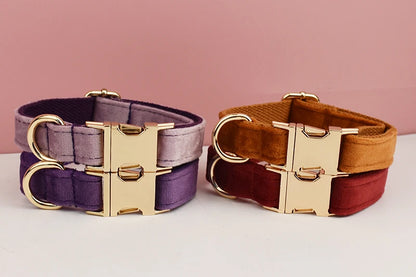 Velvet Collar Free Engrave Dog Collar Leash Dog Collars