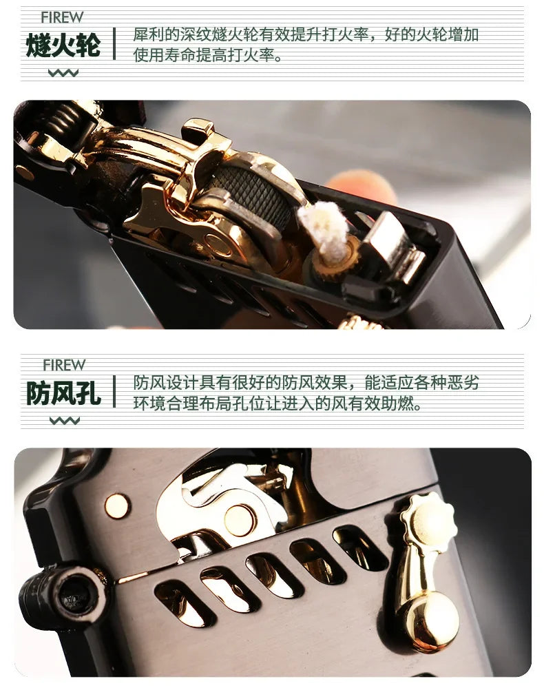 Zorro Kerosen Lighter Cyber Mecha Transparent Bin Rocker