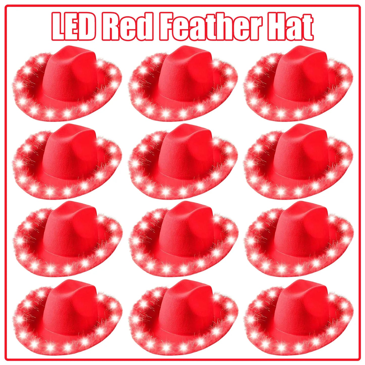 LED Cowboy Hats Wedding Hats Bulk Light up Cowboy Hats