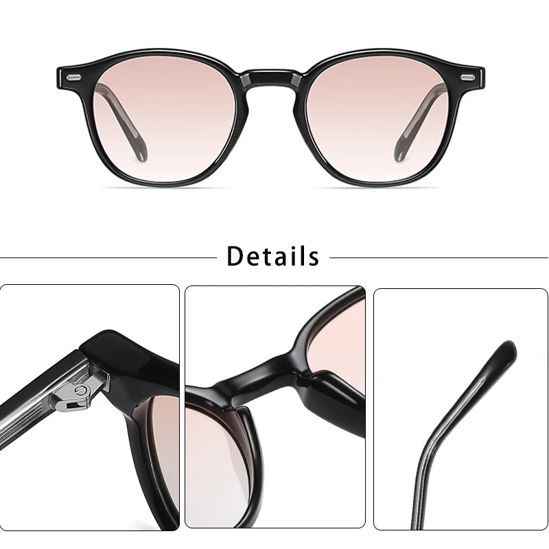 Caterside Polarized Round Sunglasses Men TR Frame