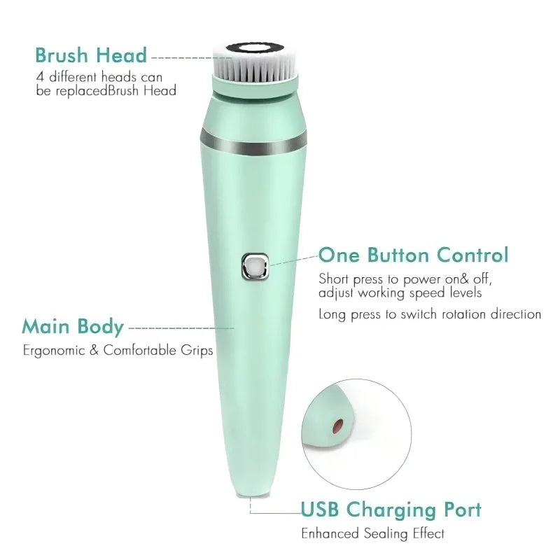 Waterproof IPX7 Electric Facial Cleansing Brush
