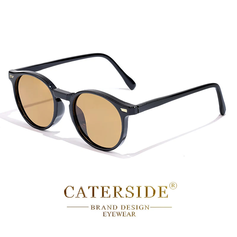Retro Polarized Round Sunglasses Men TR90 / Acetate Vintage