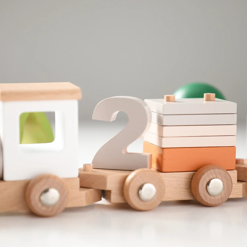 Wooden Birthday Train Toy Simulated Train Toy Model
