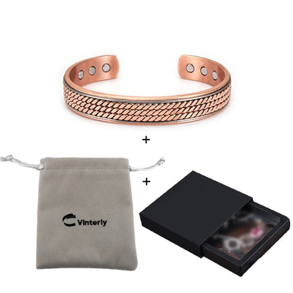 Vinterly Twisted  Magnetic Therapy Adjustable Wide Bangles