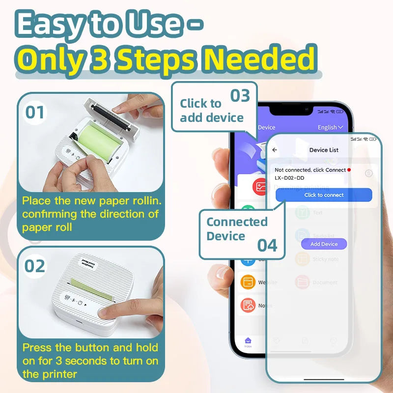B3 Portable Mini Printers Wireless Bluetooth Inkless