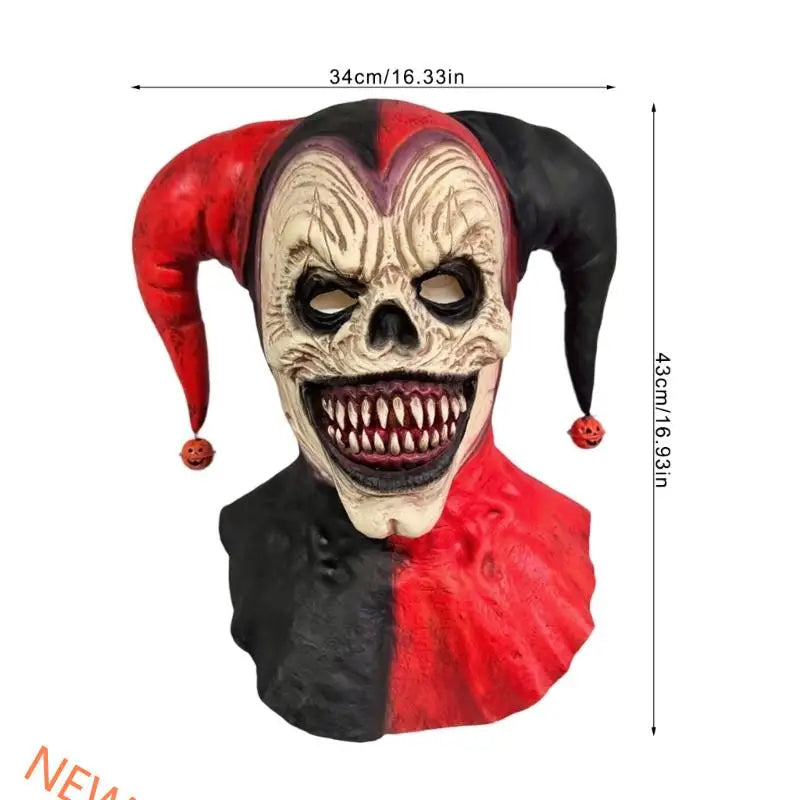 Latex Clown Mask with Adjustable Eye Cutouts