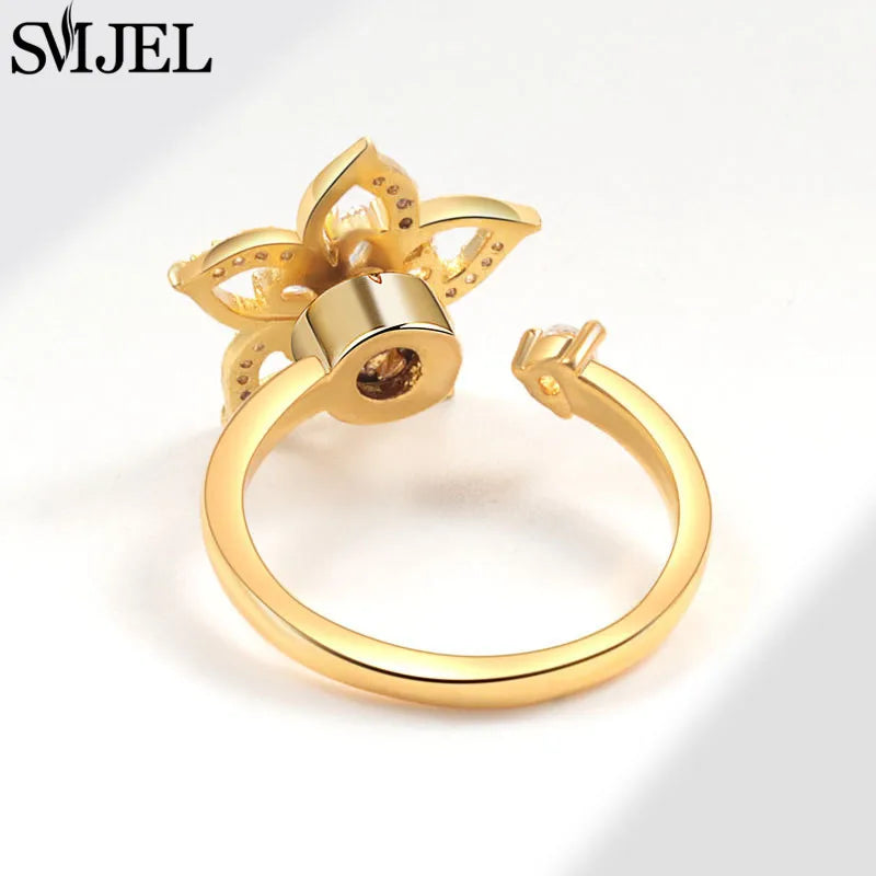 Luxury Crystal Anxiety Relief Spinning Fidget Rings for Women