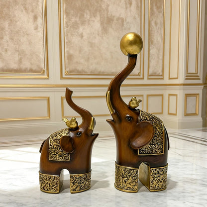 Imitation Wood Grain Animal Sculpture Creative Resin Craft