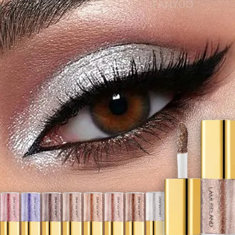 Pearly Liquid Eyeshadow Natural Smokey Silver Shimmer