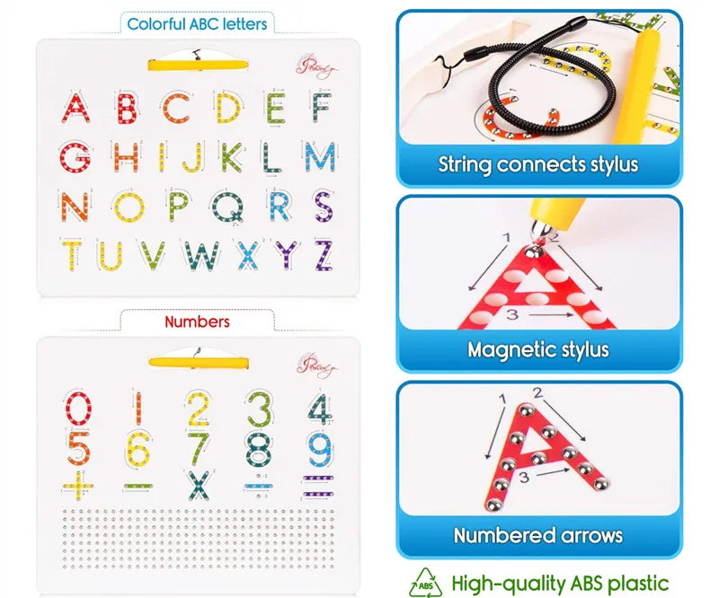 Magnetic Alphabet Tracing Board letters & numbers Magnetic Tracing