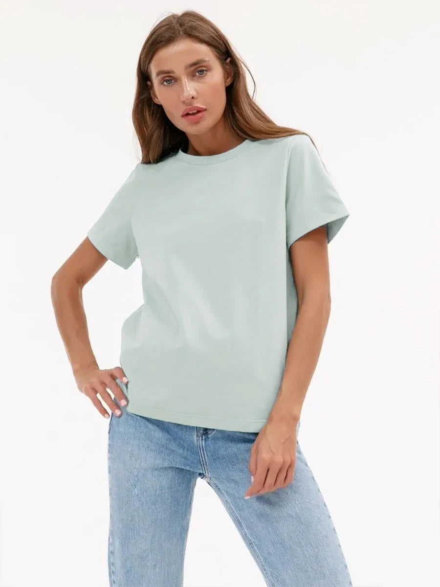 Bornladies Summer 100% Cotton Women's T-shirt Bottoming Tops