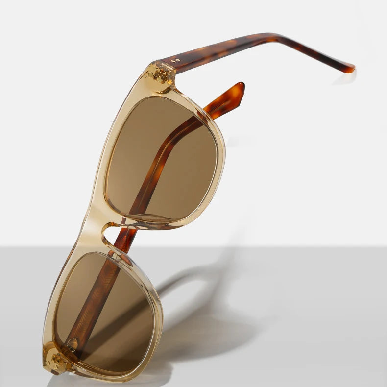 Summer Acetate Transparent Brown Sunglasses Men Beach