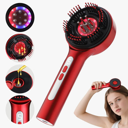 Electric Micro-current Massage Comb Red Light Hair Care