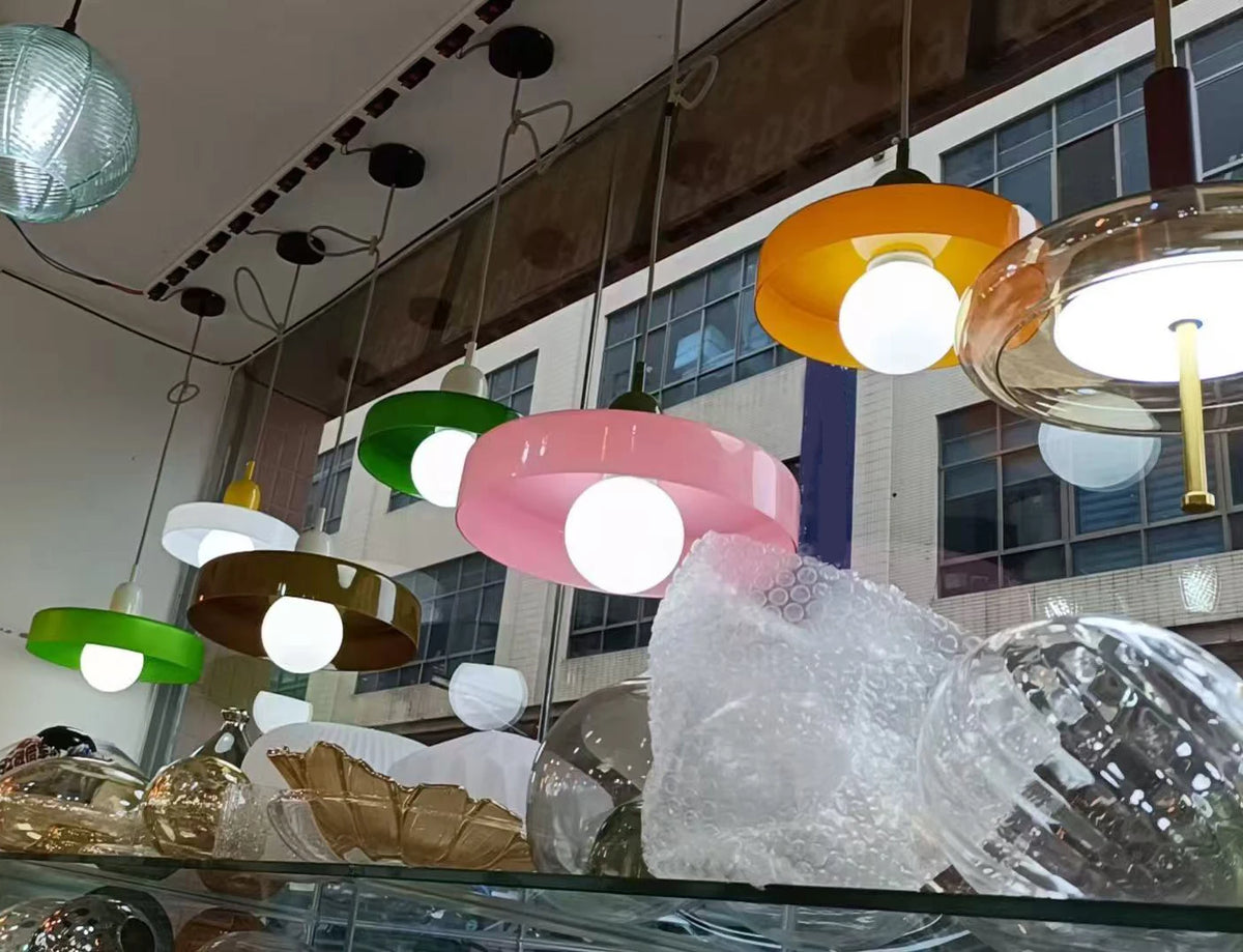 Nordic Retro Glass Pendant Lamps Indoor E27 LED Chandelier