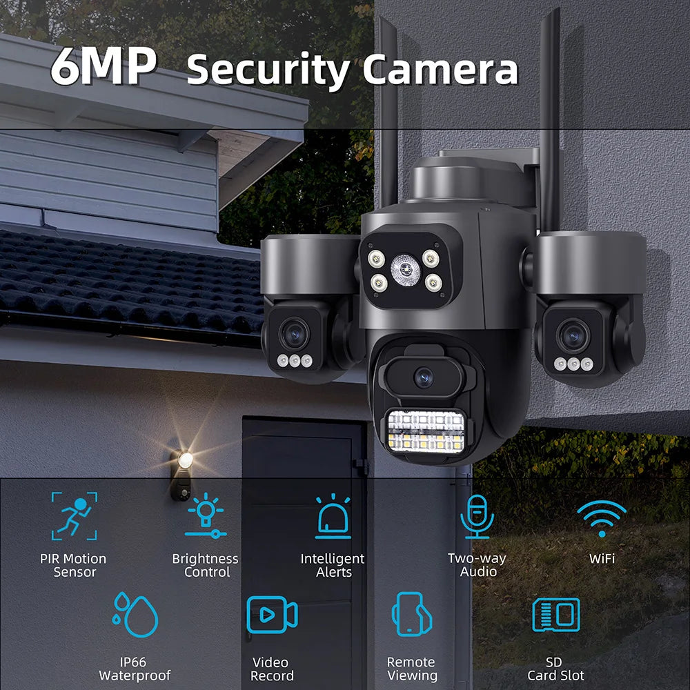 iCsee 3 Lens 3 Screen WiFi Camera 360° Auto Tracking  Surveillance