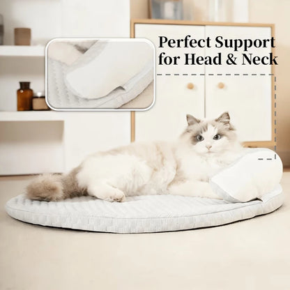 Summer Ice Silk Cooling Dog Bed Oval Breathable Heat Dissipation
