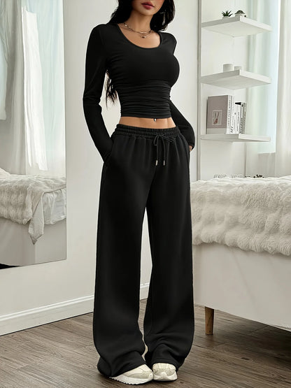Women Jogger Cotton Pants Casual Drawstring Loose Unisex