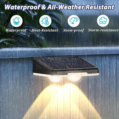 Solar Powered LED Fence Lights Outdoor Waterproof Wall Lamp