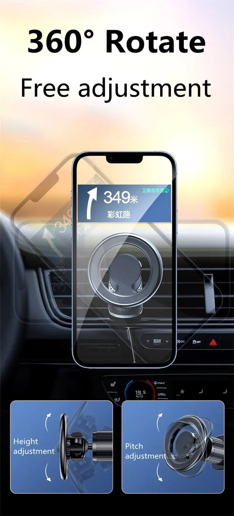 Magnetic Car Phone Holder Stand Magnet Car Mount Support