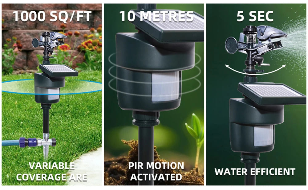 Solar Motion Sensor Sprinkler Eco-friendly Jet Spray