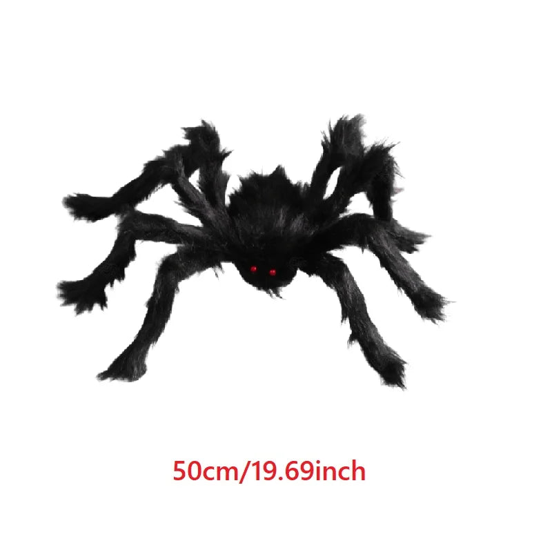 Giant Black Plush Spider Halloween Decoration Props