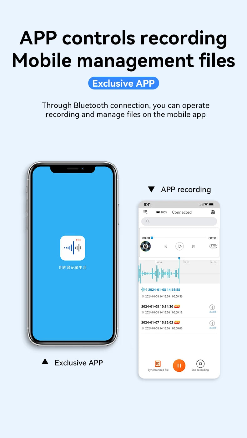 8-128GB AI ChatGPT-4 Intelligent Voice Recorder Audio App