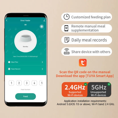 3L Smart Pet Feeder Tuya APP 2.4G WIFI Remote Control