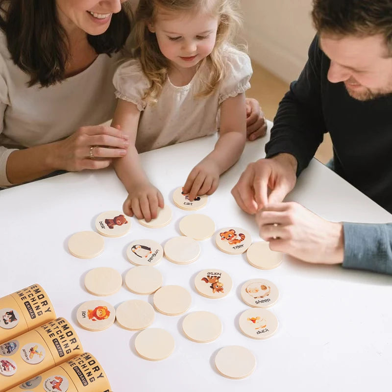 Wooden Memory Match Stick Chess Game Board