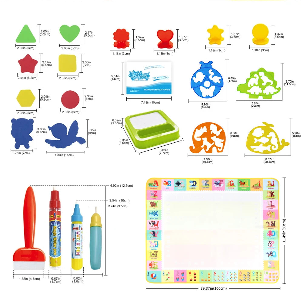 Magic Water Drawing Mat Coloring Doodle Painting Board