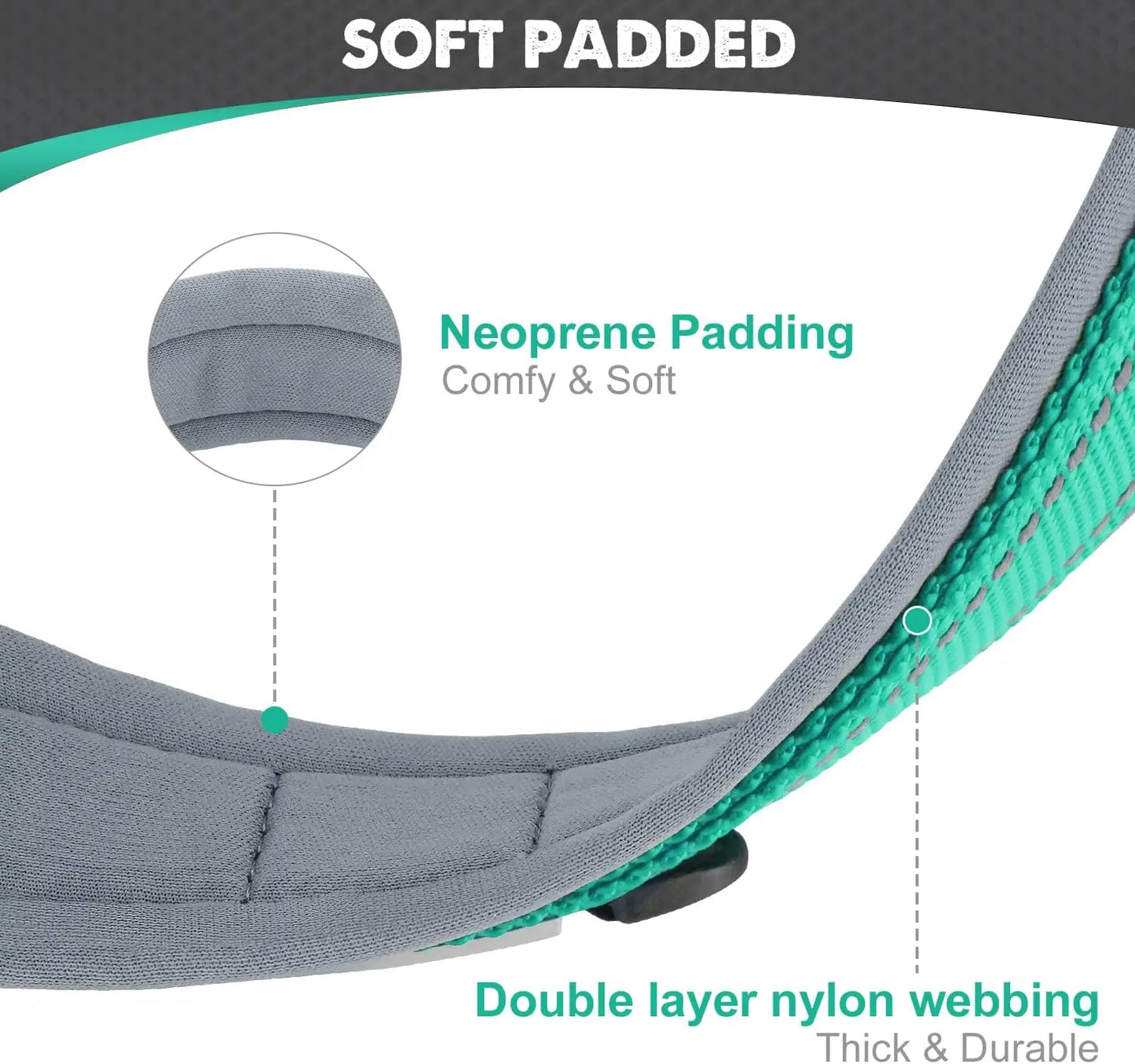 Padded Dog Collars Soft Reflective Wide Pet Collars