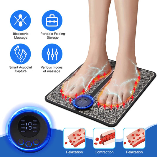 Electric EMS Foot Massager Pad Relief Pain Massage Mat