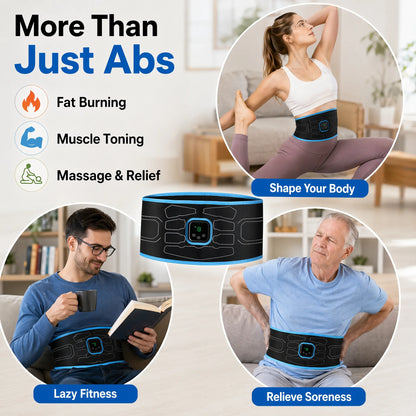 Smart EMS Abdominal Muscle Trainer Belt No Gel Needed