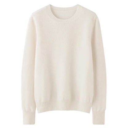 100% Pure Goat Cashmere Knitted Pullovers O-Neck