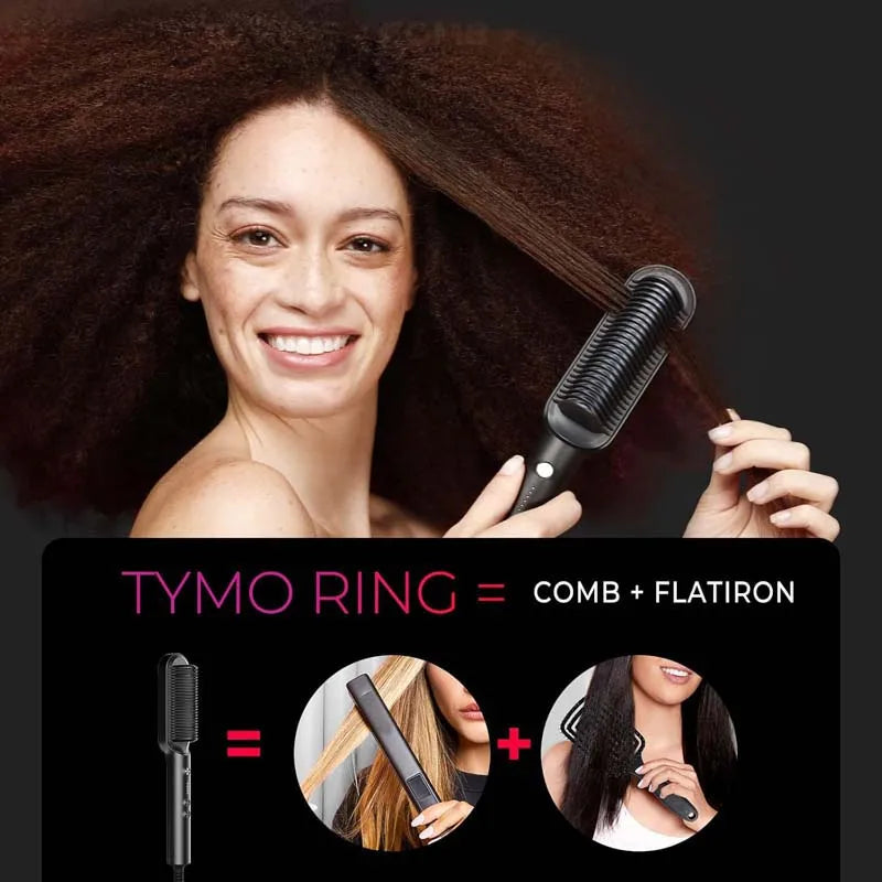 Electric Heating Comb Hair Straightener Portable Fast Heating