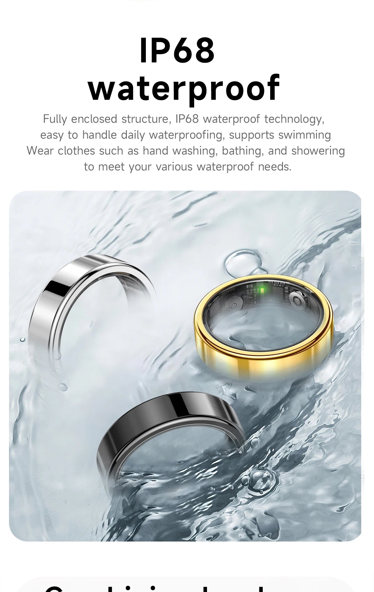 New Smart Ring Heart Rate Blood Pressure Sleep Monitoring