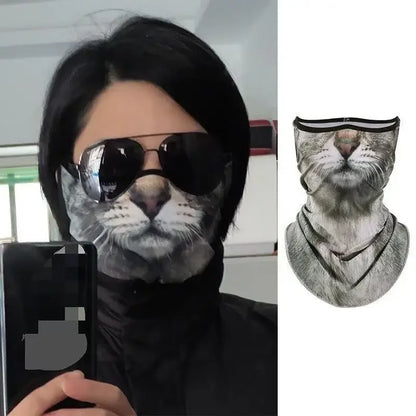3D Ear Hanging Cycling Animal Face Mask Animal Pattern