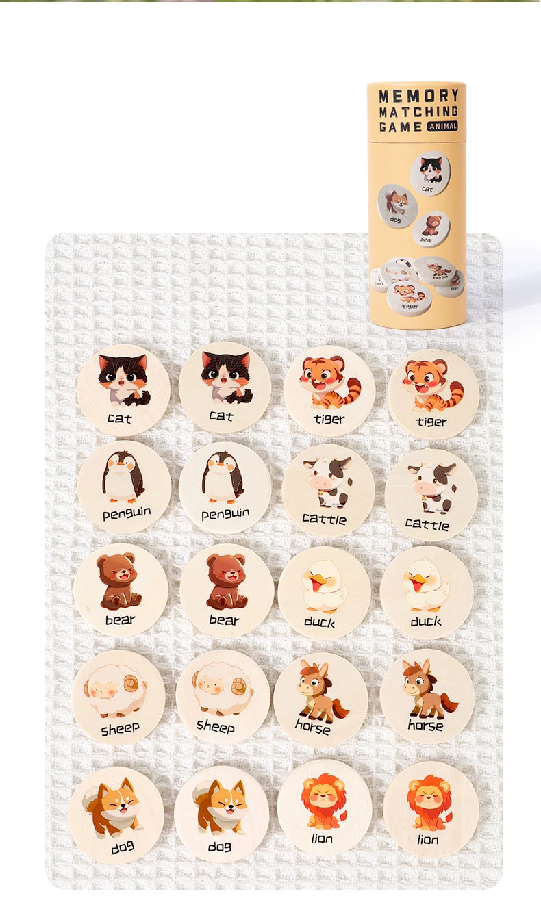 Wooden Memory Match Stick Chess Game Board